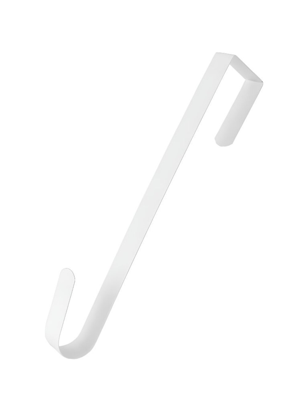Wreath Hook - Thin Metal Overdoor Wreath Holder (White, 12")